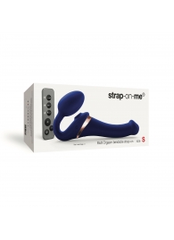 Синий безремневой страпон Multi Orgasm Size S с клиторальной стимуляцией - Strap-on-me - купить с доставкой в Липецке