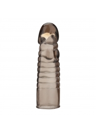 Дымчатая насадка-удлинитель Ribbed Realistic Penis Enhancing Sleeve Extension - 15,2 см. - BlueLine - в Липецке купить с доставкой