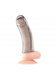 Текстурированная насадка на пенис Clear Textured Penis Enhancing Sleeve Extension - 16,5 см. - BlueLine - в Липецке купить с доставкой