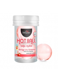 Лубрикант на масляной основе Hot Ball Beija Muito с ароматом клубники и шампанского (2 шарика по 3 гр.) - HotFlowers - купить с доставкой в Липецке