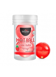 Лубрикант на масляной основе Hot Ball Beija Muito с ароматом клубники (2 шарика по 3 гр.) - HotFlowers - купить с доставкой в Липецке