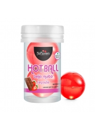 Лубрикант на масляной основе Hot Ball Beija Muito с ароматом шоколада и клубники (2 шарика по 3 гр.) - HotFlowers - купить с доставкой в Липецке