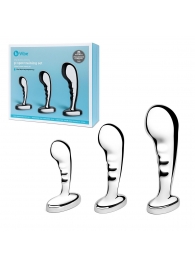 Набор из 3 стальных стимуляторов простаты Stainless Steel P-spot Training Set - b-Vibe - в Липецке купить с доставкой