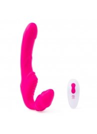 Розовый безремневой страпон на радиоуправлении Strapless Together - 22 см. - Together Toy - купить с доставкой в Липецке