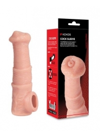 Телесная фантазийная насадка на член Cock Sleeve Size M - KOKOS - в Липецке купить с доставкой