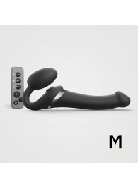 Черный безремневой страпон Multi Orgasm Size M с клиторальной стимуляцией - Strap-on-me - купить с доставкой в Липецке