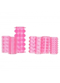 Набор из 7 розовых насадок на пенис ONE-A-DAY PENIS SLEEVES PINK - Seven Creations - в Липецке купить с доставкой