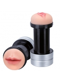 Двусторонний мастурбатор REALSTUFF 2 IN 1 HUMMER MOUTH   VAGINA - ротик и вагина - Dream Toys - в Липецке купить с доставкой