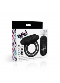 Черное эрекционное виброкольцо 28X Remote Control Vibrating Cock Ring   Bullet - XR Brands - в Липецке купить с доставкой