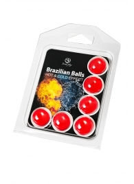 Набор из 6 шариков с массажным маслом Brazilian Balls с охлаждающим и разогревающим эффектом - Secret Play - купить с доставкой в Липецке