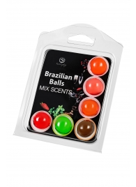 Набор из 6 шариков с ароматизированными массажными маслами Brazilian Balls - Secret Play - купить с доставкой в Липецке