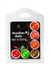 Набор из 6 шариков с ароматизированными массажными маслами Brazilian Balls - Secret Play - купить с доставкой в Липецке