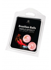 Набор из 2 шариков с массажным маслом Brazilian Balls с тройным эффектом - Secret Play - купить с доставкой в Липецке