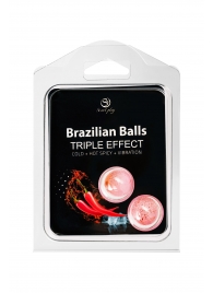 Набор из 2 шариков с массажным маслом Brazilian Balls с тройным эффектом - Secret Play - купить с доставкой в Липецке