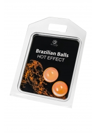 Набор из 2 шариков с массажным маслом Brazilian Balls с разогревающим эффектом - Secret Play - купить с доставкой в Липецке