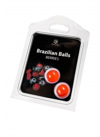 Набор из 2 шариков с массажным маслом Brazilian Balls с ароматом ягод - Secret Play - купить с доставкой в Липецке