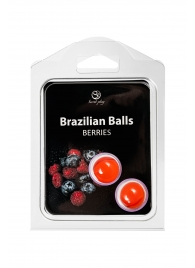 Набор из 2 шариков с массажным маслом Brazilian Balls с ароматом ягод - Secret Play - купить с доставкой в Липецке