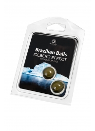 Набор из 2 шариков с массажным маслом Brazilian Balls с ледяным эффектом - Secret Play - купить с доставкой в Липецке