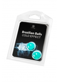 Набор из 2 шариков с массажным маслом Brazilian Balls с охлаждающим эффектом - Secret Play - купить с доставкой в Липецке