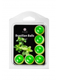 Набор из 6 шариков с массажным маслом Brazilian Balls с ароматом мяты - Secret Play - купить с доставкой в Липецке