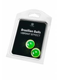 Набор из 2 шариков с массажным маслом Brazilian Balls с эффектом вибрации - Secret Play - купить с доставкой в Липецке