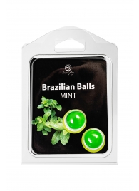 Набор из 2 шариков с массажным маслом Brazilian Balls с ароматом мяты - Secret Play - купить с доставкой в Липецке