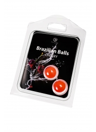 Набор из 2 шариков с массажным маслом Brazilian Balls с ароматом вишни - Secret Play - купить с доставкой в Липецке