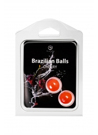 Набор из 2 шариков с массажным маслом Brazilian Balls с ароматом вишни - Secret Play - купить с доставкой в Липецке