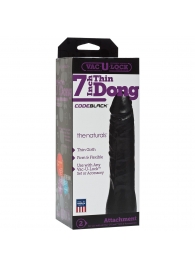 Насадка-фаллоимитатор для страпон-систем Vac-U-Lock CodeBlack 7 Inch Thin Dong - 18,3 см. - Doc Johnson - купить с доставкой в Липецке