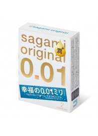 Увлажнённые презервативы Sagami Original 0.01 Extra Lub - 2 шт. - Sagami - купить с доставкой в Липецке