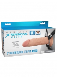 Полый страпон на ремнях 6’’ Hollow Silicone Strap-on - Pipedream - купить с доставкой в Липецке