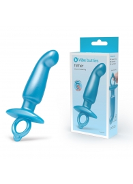 Голубая анальная пробка для массажа простаты Hither Silicone Prostate Plug - 14,3 см. - b-Vibe - в Липецке купить с доставкой