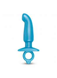 Голубая анальная пробка для массажа простаты Hither Silicone Prostate Plug - 14,3 см. - b-Vibe - в Липецке купить с доставкой