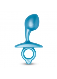 Голубая анальная пробка для массажа простаты Bulb Silicone Prostate Plug - 10,7 см. - b-Vibe - в Липецке купить с доставкой