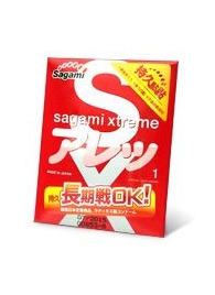 Утолщенный презерватив Sagami Xtreme FEEL LONG с точками - 1 шт. - Sagami - купить с доставкой в Липецке