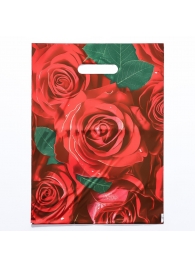 Пакет с цветочным принтом и вырубной ручкой (30х40 см) - Сима-Ленд - купить с доставкой в Липецке
