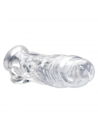 Прозрачная насадка для увеличения члена Realistic Clear Penis Enhancer and Ball Stretcher - 20,3 см. - XR Brands - в Липецке купить с доставкой