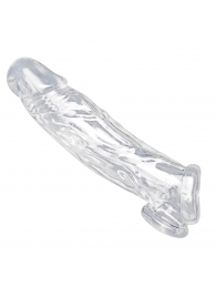 Прозрачная насадка для увеличения члена Realistic Clear Penis Enhancer and Ball Stretcher - 20,3 см. - XR Brands - в Липецке купить с доставкой