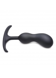 Черный массажер простаты с утяжелителями Premium Silicone Weighted Prostate Plug Medium - 16,3 см. - XR Brands - в Липецке купить с доставкой