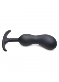 Черный массажер простаты с утяжелителями Premium Silicone Weighted Prostate Plug Large - 18,8 см. - XR Brands - в Липецке купить с доставкой