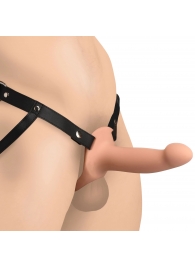 Телесный полый страпон на черных регулируемых ремешках 2’’ Erection Smooth Silicone Penis Sheath - XR Brands - купить с доставкой в Липецке