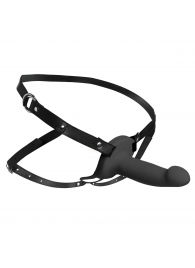 Черный полый страпон с вибрацией 2’’ Erection 28X Smooth Vibrating Silicone Penis Sheath - XR Brands - купить с доставкой в Липецке