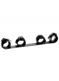 Черная распорка с манжетами для рук и ног Deluxe Rigid Spreader Bar - XR Brands - купить с доставкой в Липецке