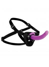 Лиловый поясной страпон Navigator Silicone G-Spot Dildo with Harness - 17,8 см. - XR Brands - купить с доставкой в Липецке