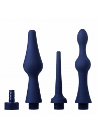 Набор из 3 универсальных насадок для анального душа Universal 3 Piece Silicone Enema Attachment Set - XR Brands - купить с доставкой в Липецке