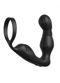 Черный вибростимулятор простаты с эрекционным кольцом Ass-Gasm Pro P-Spot Milker - Pipedream - в Липецке купить с доставкой