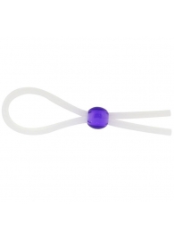 Прозрачное лассо с фиолетовой бусиной SILICONE COCK RING WITH BEAD LAVENDER - NMC - в Липецке купить с доставкой