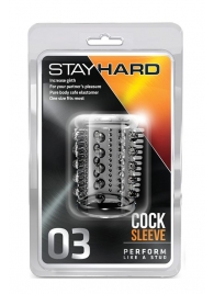 Прозрачная насадка с шипами и шишечками STAY HARD COCK SLEEVE 03 CLEAR - Blush Novelties - в Липецке купить с доставкой