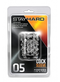 Прозрачная насадка с капельками STAY HARD COCK SLEEVE 05 CLEAR - Blush Novelties - в Липецке купить с доставкой