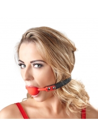 Силиконовый кляп-шар на чёрных ремешках Red Gag silicone - Orion - купить с доставкой в Липецке